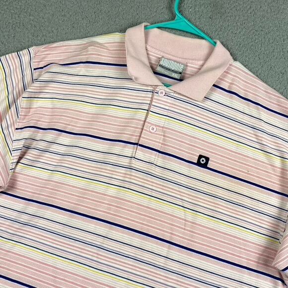 Southpole Men's 2XL Pink Striped Polo Shirt Short Sleeve Golf Causal Y2k - Picture 1 of 8